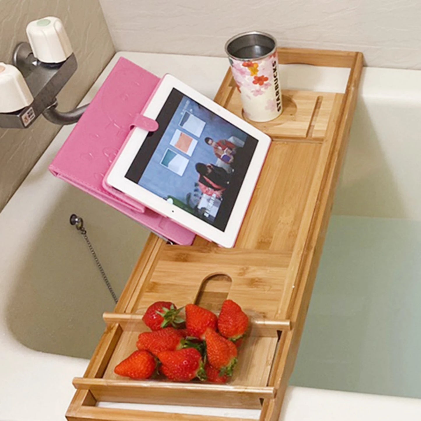 Bamboo Bath Tray Deluxe