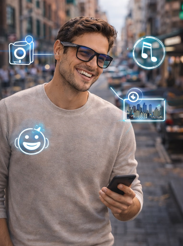 Smart Glasses met AI, Camera en Audio