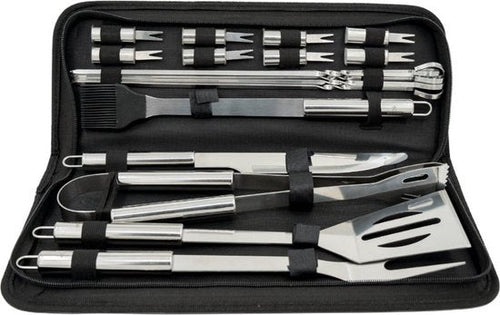 Grill Set Pro - Roestvrijstalen BBQ gereedschap set 18 delig