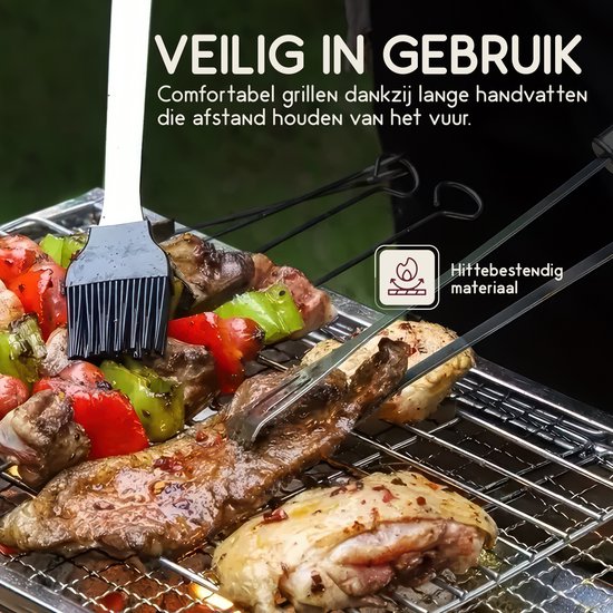 Grill Set Pro - Roestvrijstalen BBQ gereedschap set 18 delig