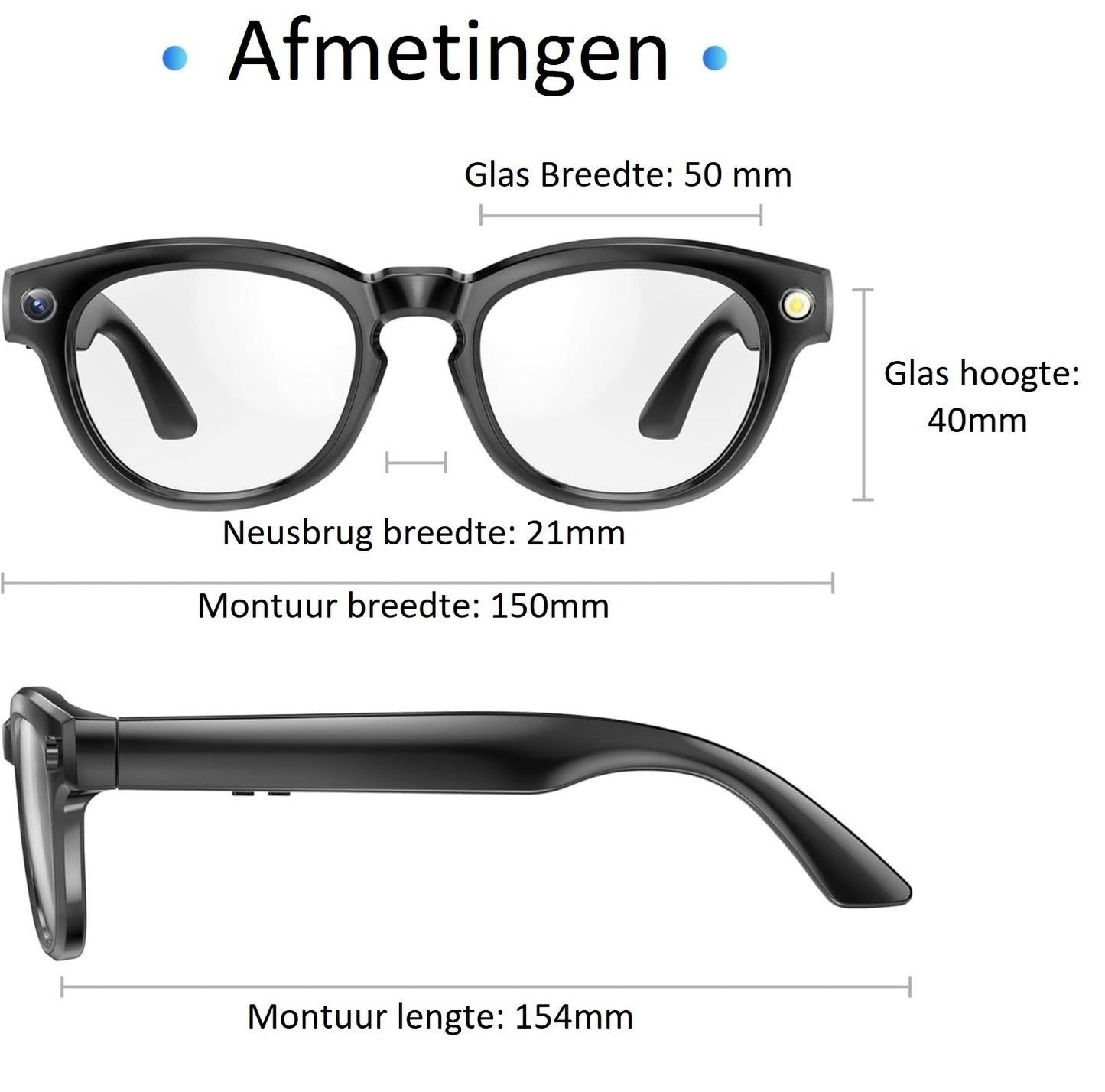Smart Glasses met AI, Camera en Audio