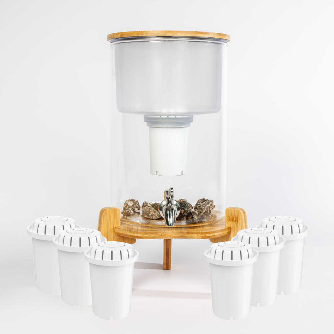 AquaPRO Glazen Waterfilter 9 Liter (filtert PFAS) + Jaar filterset