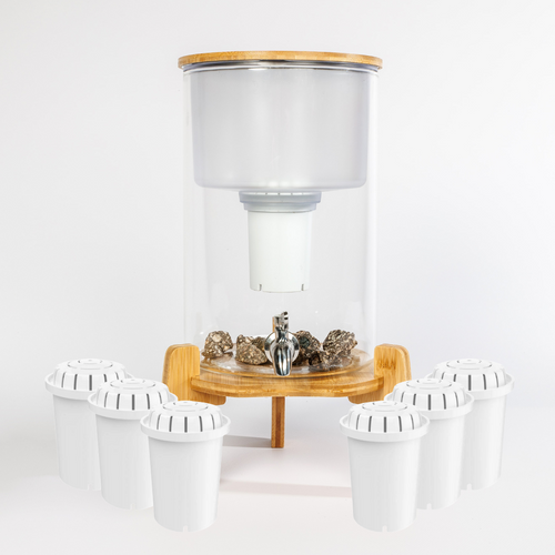 AquaPRO Glazen Waterfilter 9 Liter (filtert PFAS) + Jaar filterset