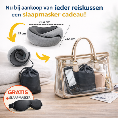 TravelEase™ Comfort Nekkussen (incl. Gratis Slaapmasker)