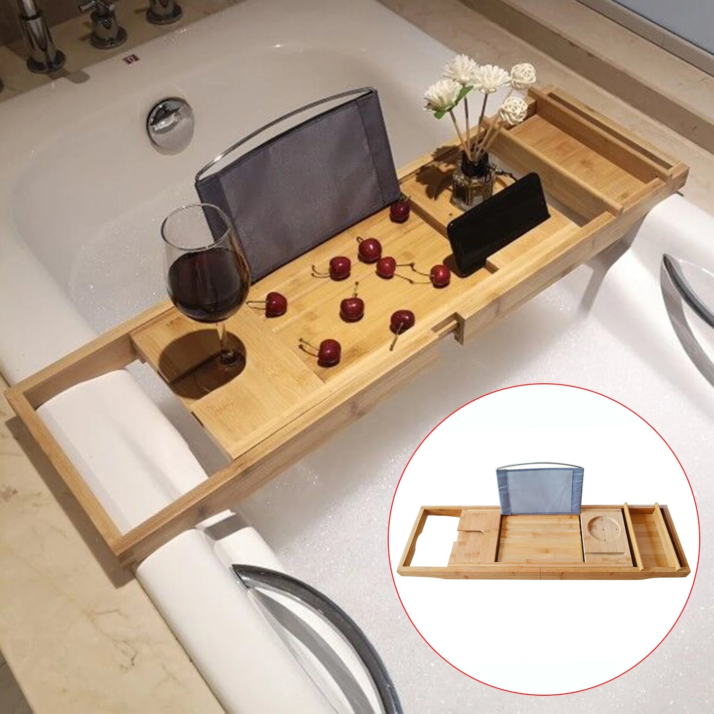 Bamboo Bath Tray Deluxe