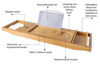 Bamboo Bath Tray Deluxe