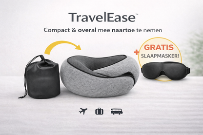 TravelEase™ Comfort Nekkussen (incl. Gratis Slaapmasker)